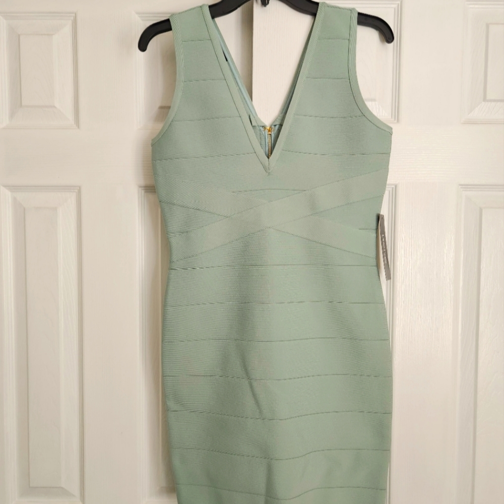 Bebe double v mini bandage dress